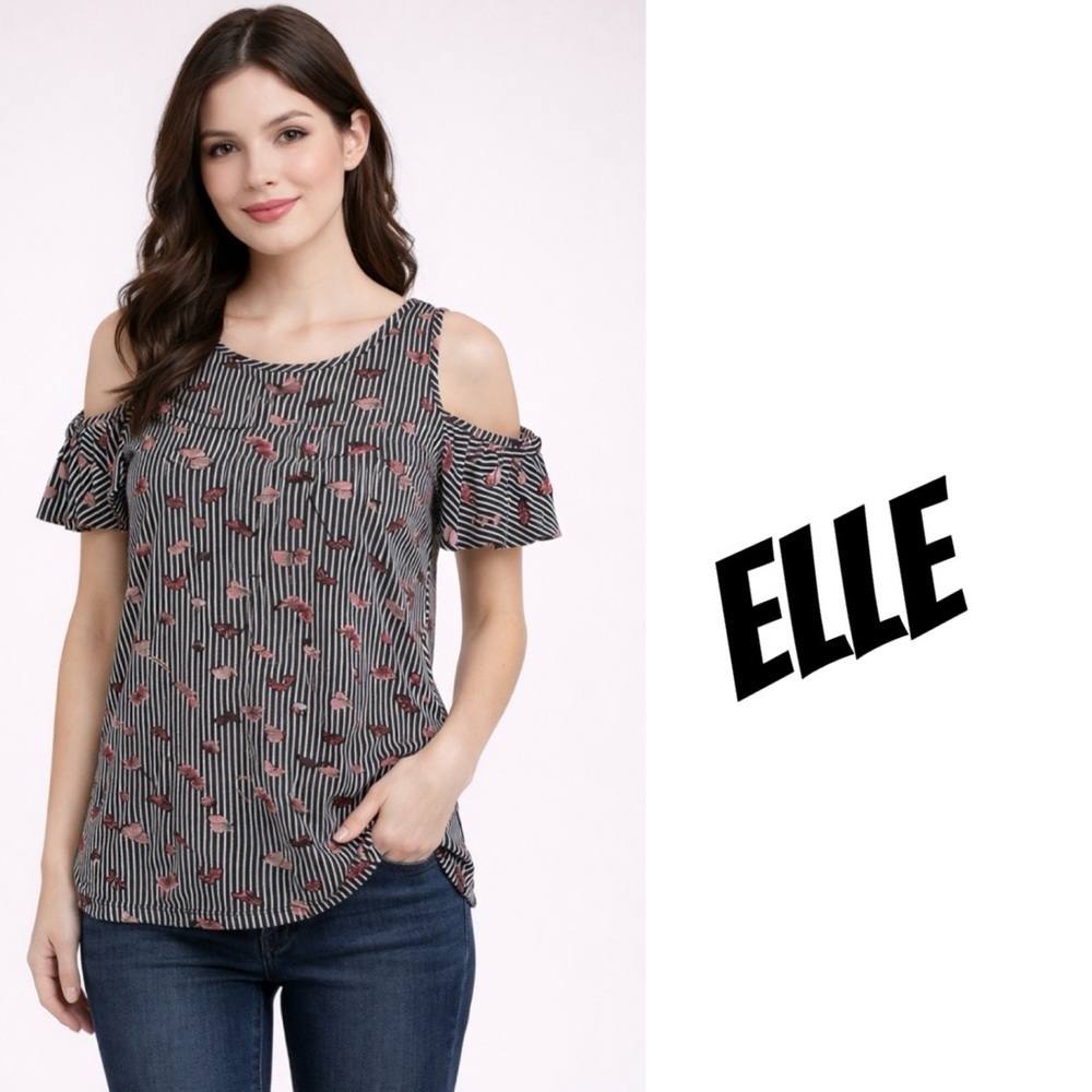 ELLE Cold shoulder straight butterfly top